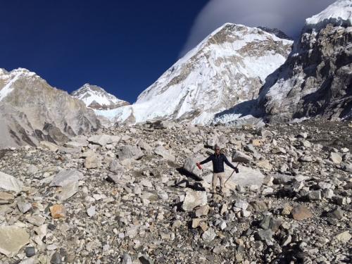 13 - Me with my arms outstretched at Base Camp.