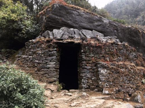 08 - A rock shelter now occupied by goats but once used by Sherpas.