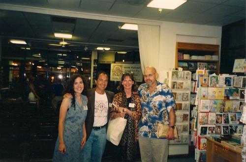Katherine and Lawrence Block, Martin Cruz Smith and daughter Luisa at Book Passages: Corte Madera, CA, 1998