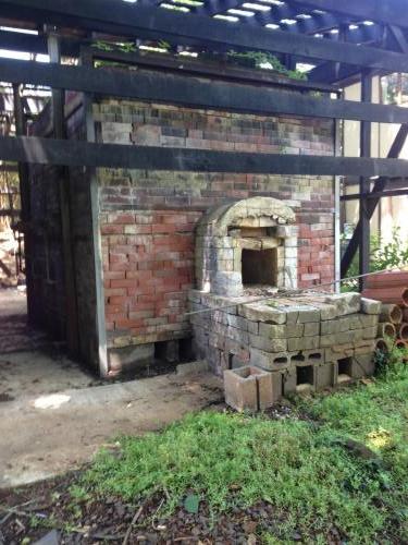 Rear of the large gas kiln in the kiln house